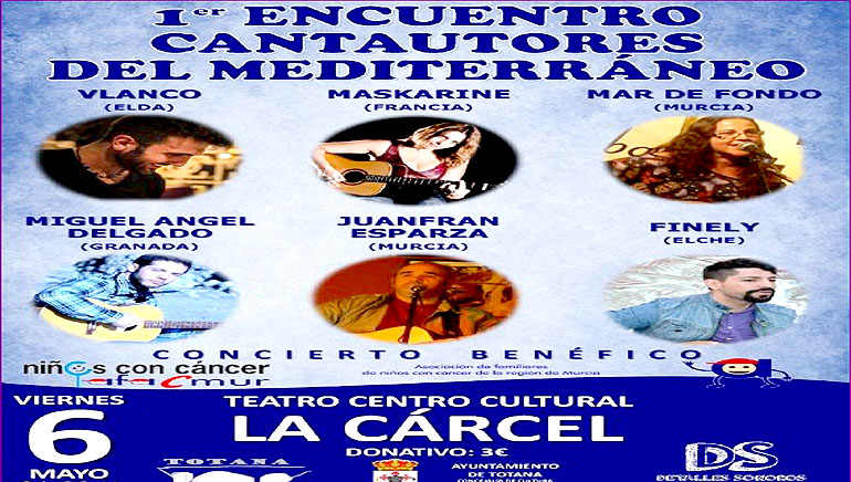 El Teatro del Centro Sociocultural La Crcel acoge el I Encuentro de Cantautores del Mediterrneo el viernes, 6 de mayo
